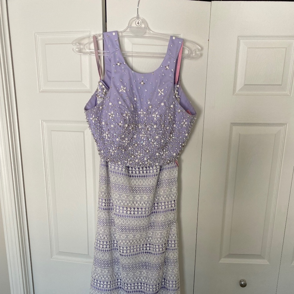 Two Piece Purple Prom Dress Size 8